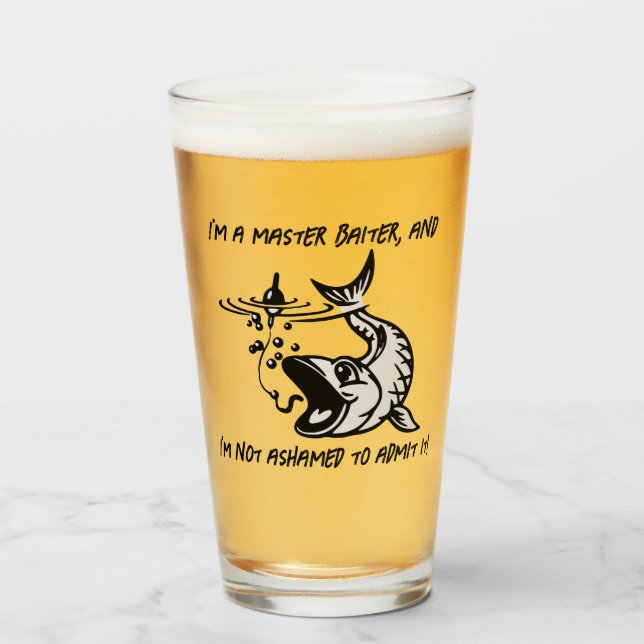 I'm a master baiter... - Fishing Beer Glass (Front Filled)