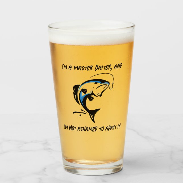 I'm a master baiter... - Fishing Beer Glass (Front Filled)