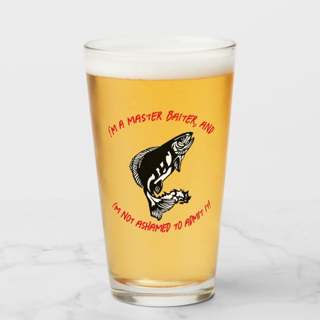I'm a master baiter... - Fishing Beer Glass (Front Filled)