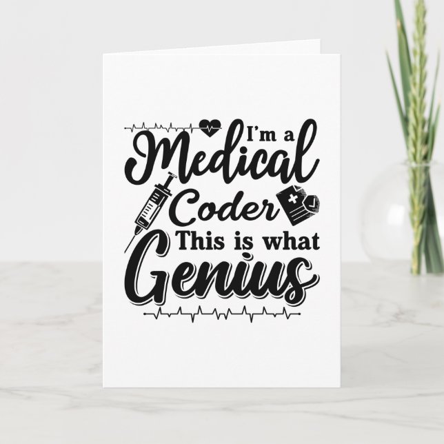 I'm A Medical Coder This Genius Programmer Coding Card (Front)