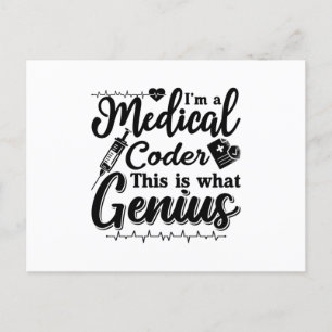 I'm A Medical Coder This Genius Programmer Coding Postcard