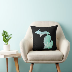 I'm A Michigander Michigan Silhouette Cushion