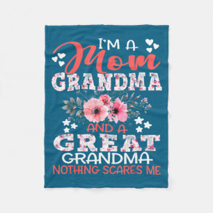 I'm A Mom Grandma A Great Grandma Nothing Es Me Fl Fleece Blanket