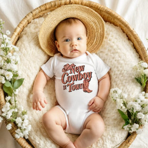 I'm a New Cowboy In Town Baby Bodysuit