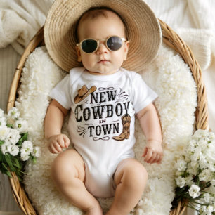 I'm a New Cowboy In Town Baby Bodysuit