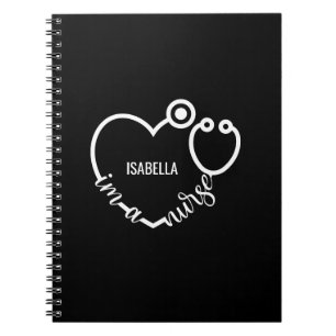 I'm A Nurse Stethoscope Heart Modern Personalised Notebook