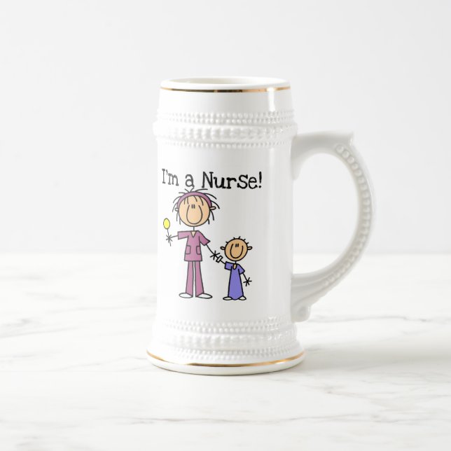 I'm a Nurse T-shirts and Gifts Beer Stein (Right)
