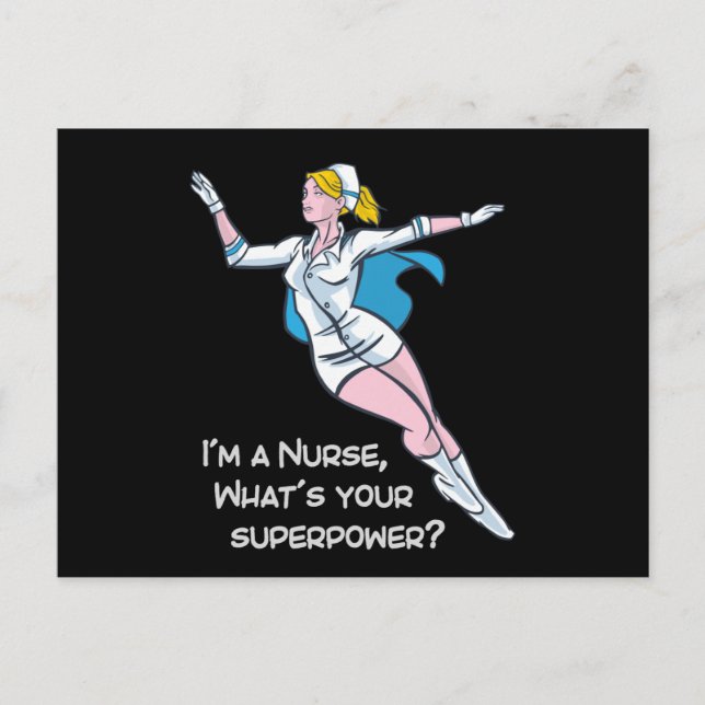I'm a nurse what's your superpower postcard (Front)