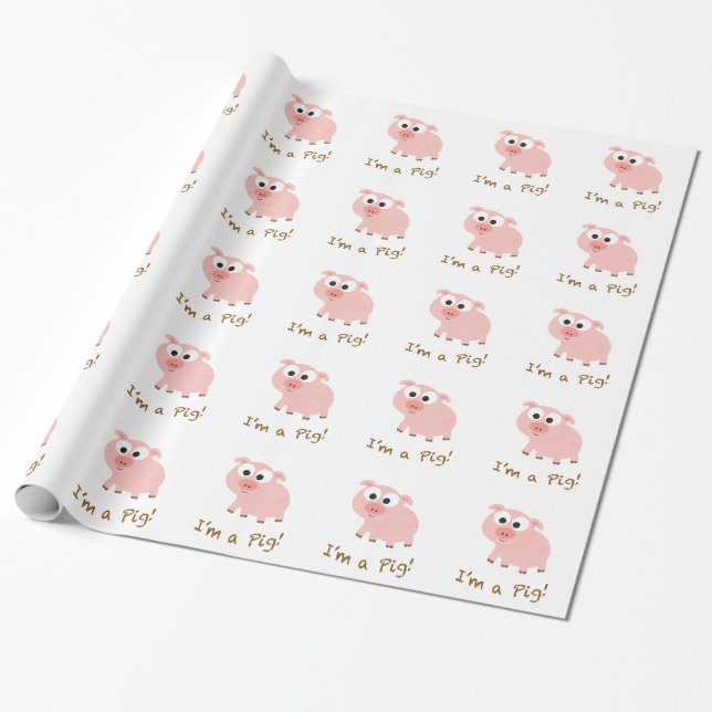 I'm A Pig Wrapping Paper (Unrolled)