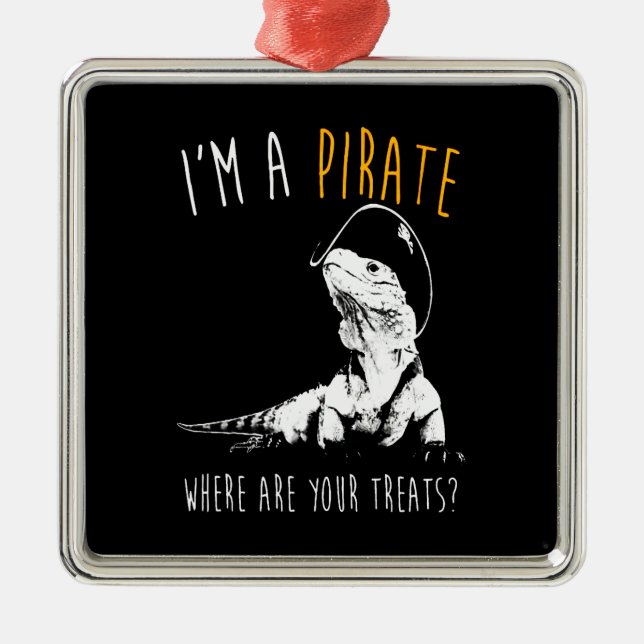 I'm a pirate Iguana Metal Tree Decoration (Front)