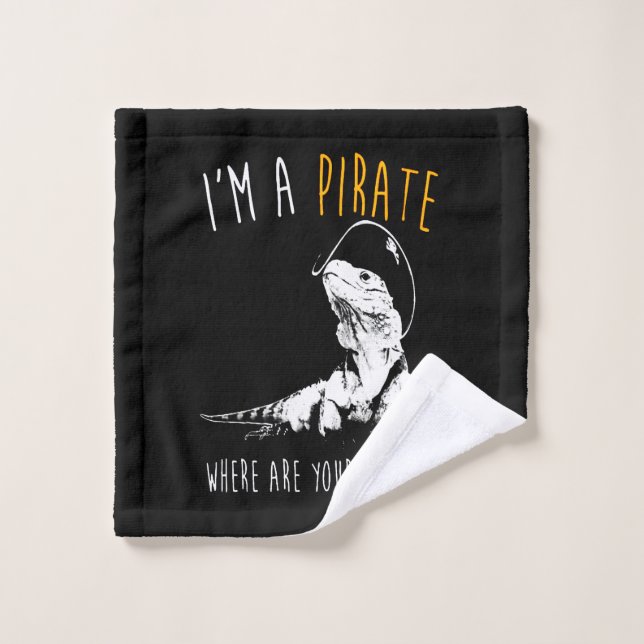 I'm a pirate Iguana Wash Cloth (Wash Cloth)