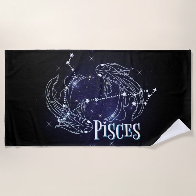 Im A Pisces Zodiac.Trendy Pisces Zodiac Sign Beach Towel (Front)