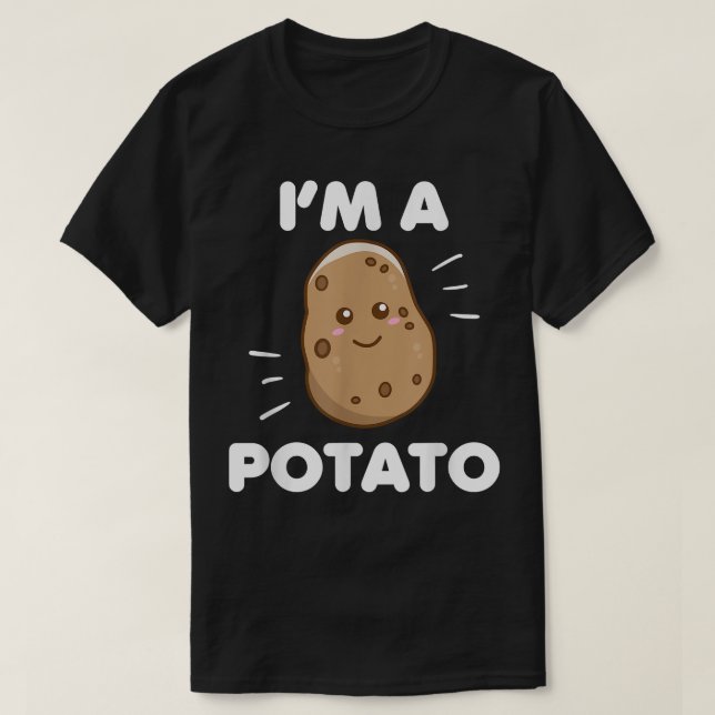 I'm A Potato Veggie Lover Plant Based Diet Funny V T-Shirt (Design Front)
