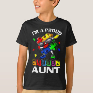I'm A Proud Autism Aunt Autism Awareness Dabbing P T-Shirt