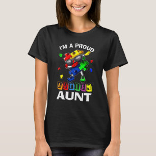 I'm A Proud Autism Aunt Autism Awareness Dabbing P T-Shirt