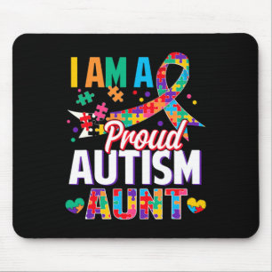 I'm A Proud Autism Aunt Autism Awareness Puzzle Pi Mouse Pad