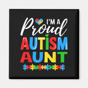 Im A Proud Autism Aunt Awareness Puzzle Piece  Magnet