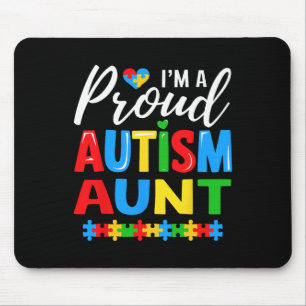 Im A Proud Autism Aunt Awareness Puzzle Piece Mouse Pad