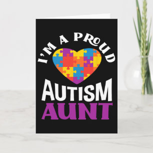 I'm A Proud Autism Aunt Puzzle Heart Autism Awaren Card