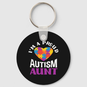I'm A Proud Autism Aunt Puzzle Heart Autism Awaren Key Ring
