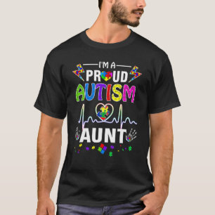 I'm A Proud Autism Aunt Women Girls Heart T-Shirt