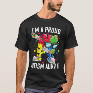 I'm A Proud Autism Auntie Autism Awareness Dabbing T-Shirt