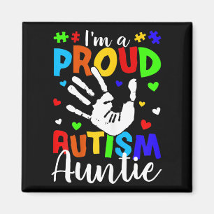 I'm A Proud Autism Auntie Cute Autism Awareness Gi Magnet