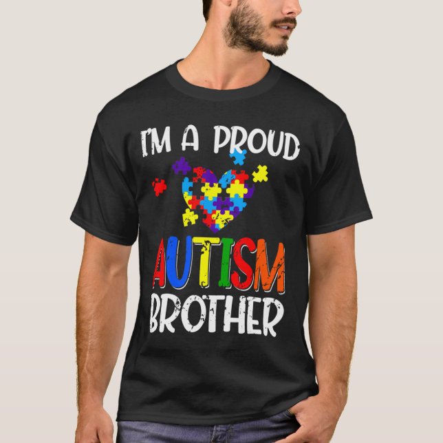 Im A Proud Autism Brother Autism Awareness Costume T-Shirt (Front)