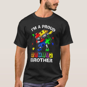 I'm A Proud Autism Brother Autism Awareness Dabbin T-Shirt