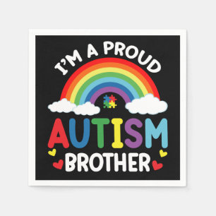 I'm A Proud Autism Brother Autism Awareness Month Napkin