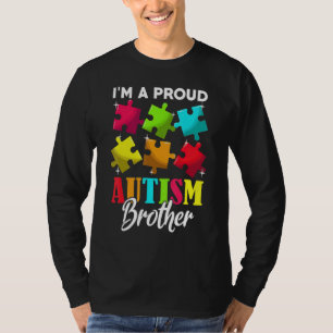 I'm A Proud Autism Brother Men Boys Heart T-Shirt