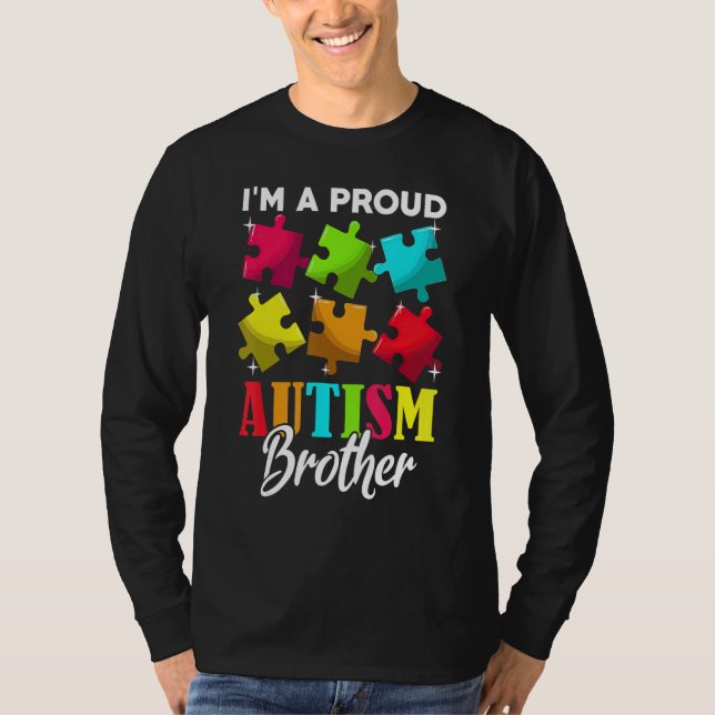 I'm A Proud Autism Brother Men Boys Heart T-Shirt (Front)