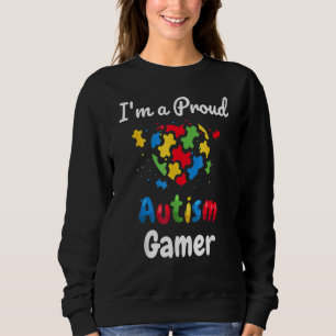 I'm A Proud Autism Gamer Funny Kids Youth Heart Sweatshirt