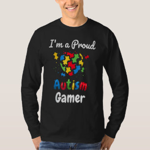 I'm A Proud Autism Gamer Funny Kids Youth Heart T-Shirt