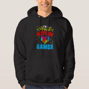 I'm A Proud Autism Gamer Kids Youth Heart Autism A Hoodie
