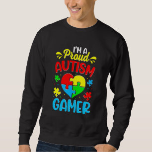 I'm A Proud Autism Gamer Kids Youth Heart Autism A Sweatshirt