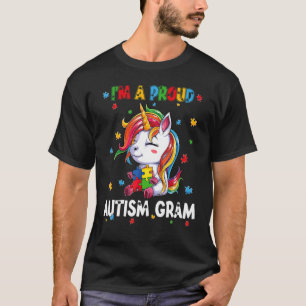 I'm A Proud Autism Gram Awareness Puzzle Unicorn S T-Shirt