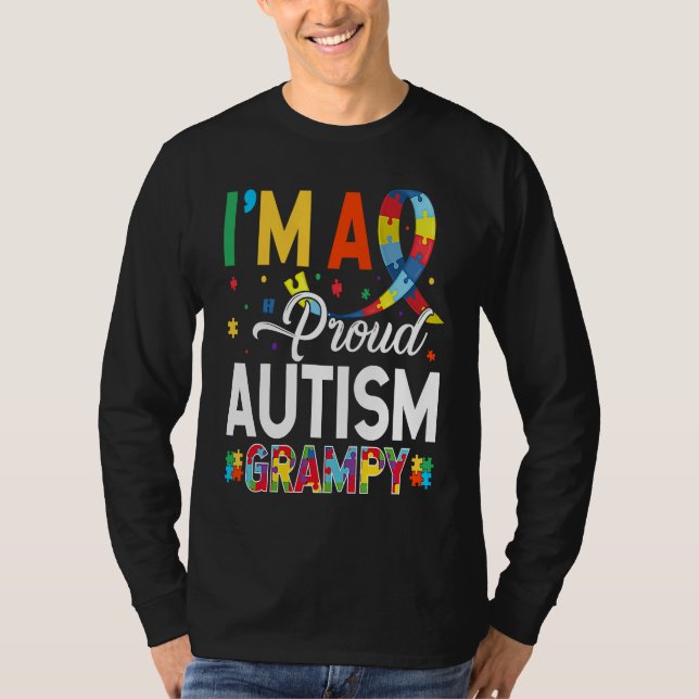 I'm a Proud Autism Grampy Matching Autism Awarenes T-Shirt (Front)