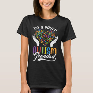 I'm A Proud Autism Grandad Autism Puzzle Heart Awa T-Shirt