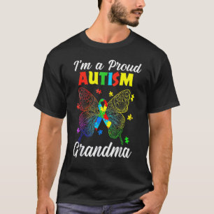 I'm A Proud Autism Grandma Puzzle Ribbon Butterfly T-Shirt