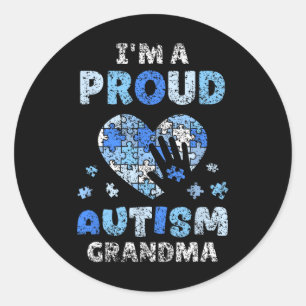 I'm A Proud Autism Grandma Support Autists Autist Classic Round Sticker