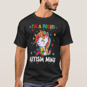 I'm A Proud Autism Mimi Awareness Puzzle Unicorn S T-Shirt