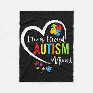 I'm A Proud Autism Mimi Heart Autism Awareness Puz Fleece Blanket