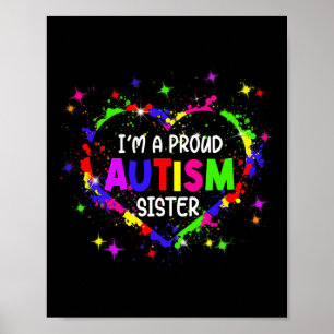 I'm A Proud Autism Sister Women Girls Autism Aware Poster