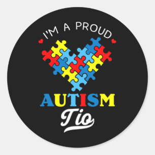 I'm A Proud Autism Tio Autism Awareness Uncle Neph Classic Round Sticker