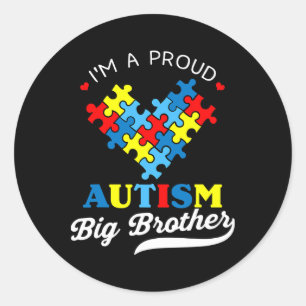 I'm A Proud Big Brother Autism Awareness Autistic Classic Round Sticker