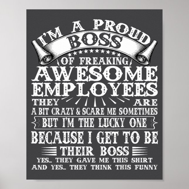 I'm A Proud Boss Of Freaking Awesome Employees  Poster (Front)