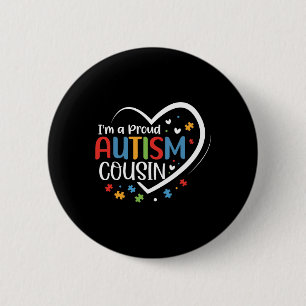 I'm A Proud Cousin Love Heart Autism Awareness Puz 6 Cm Round Badge