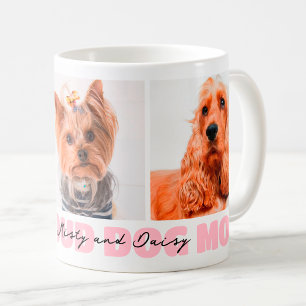 I'm a Proud Dog Mum Custom 3 Photo Collage Pink Coffee Mug