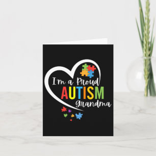 I'm A Proud Grandma Love Heart Autism Awareness Pu Card